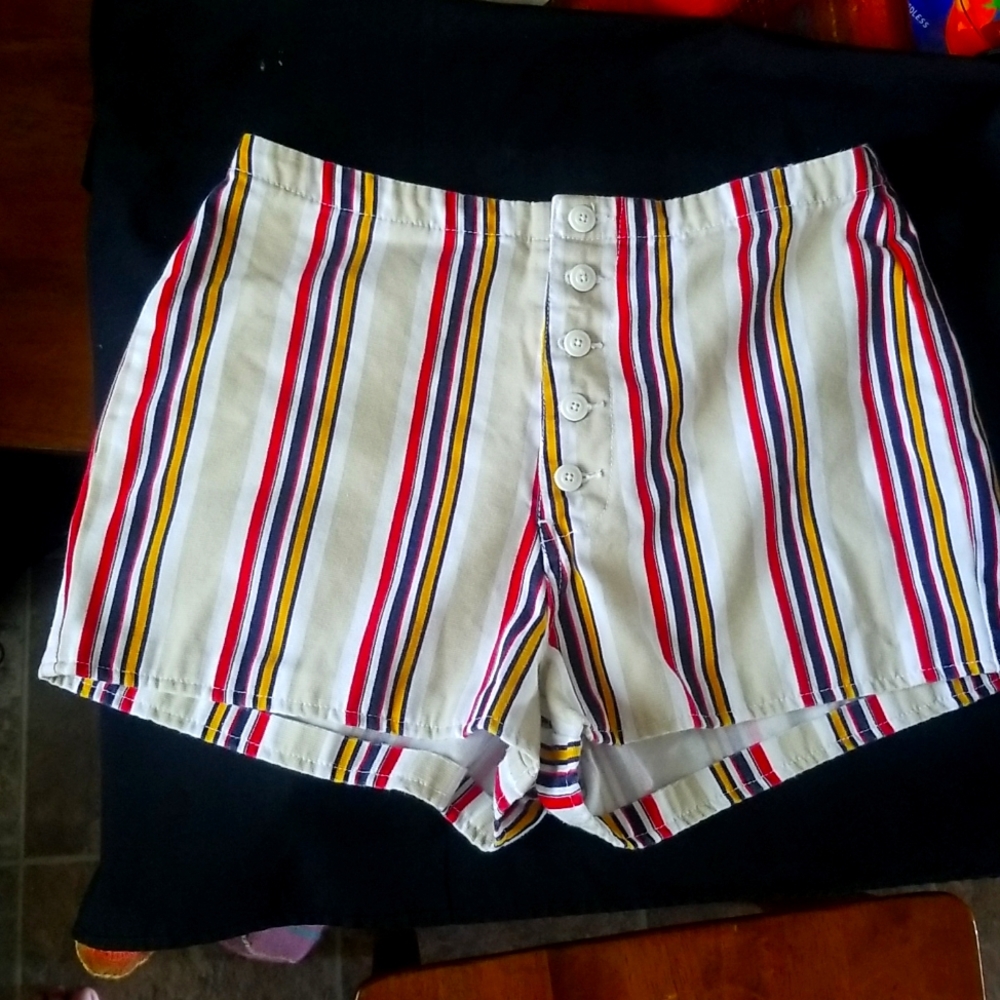 Urban Outfitters Molly Striped Button Fly Shorts sz 6